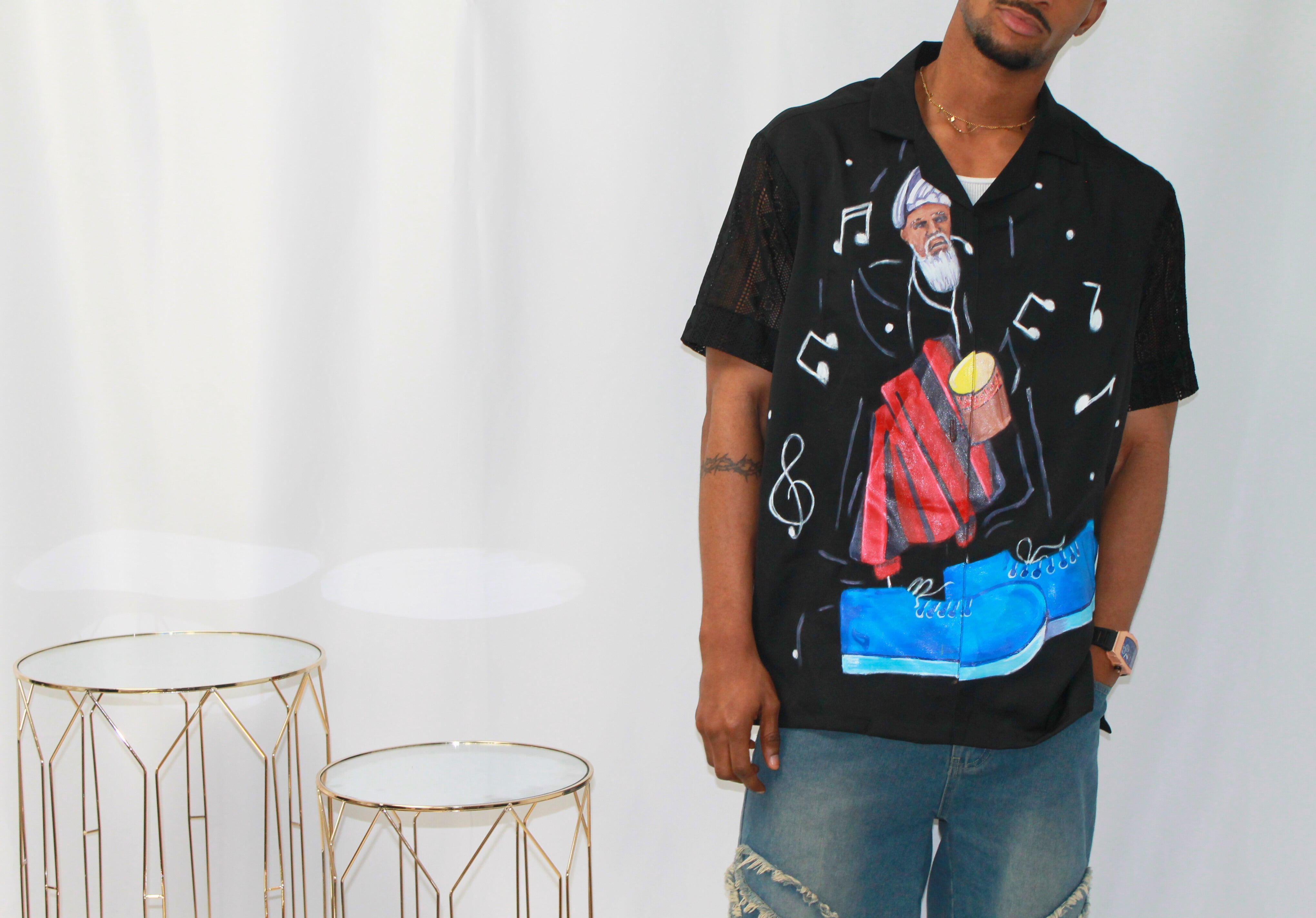 Artisan Noir Handpainted Shirt