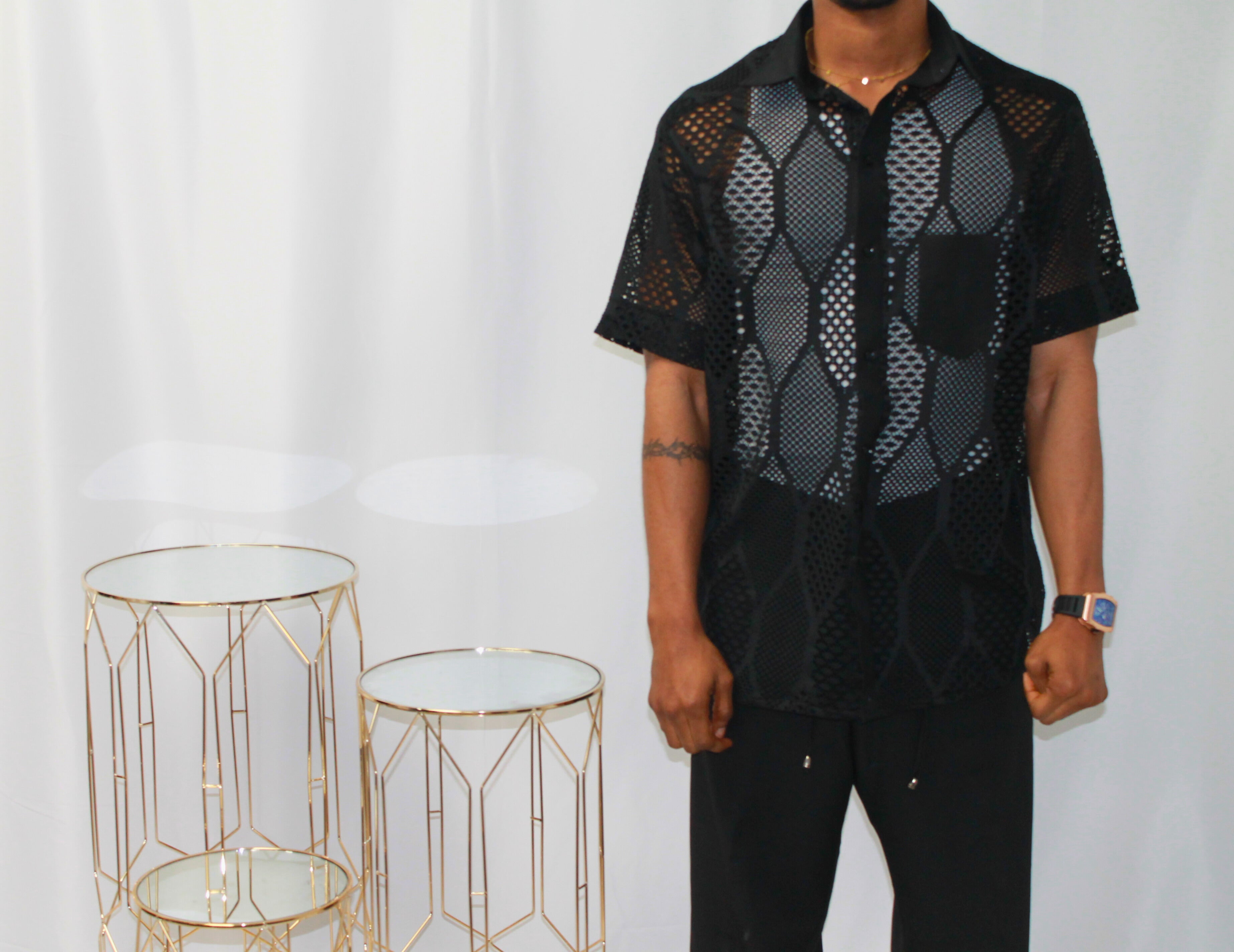 Noir Mesh Nights Shirt