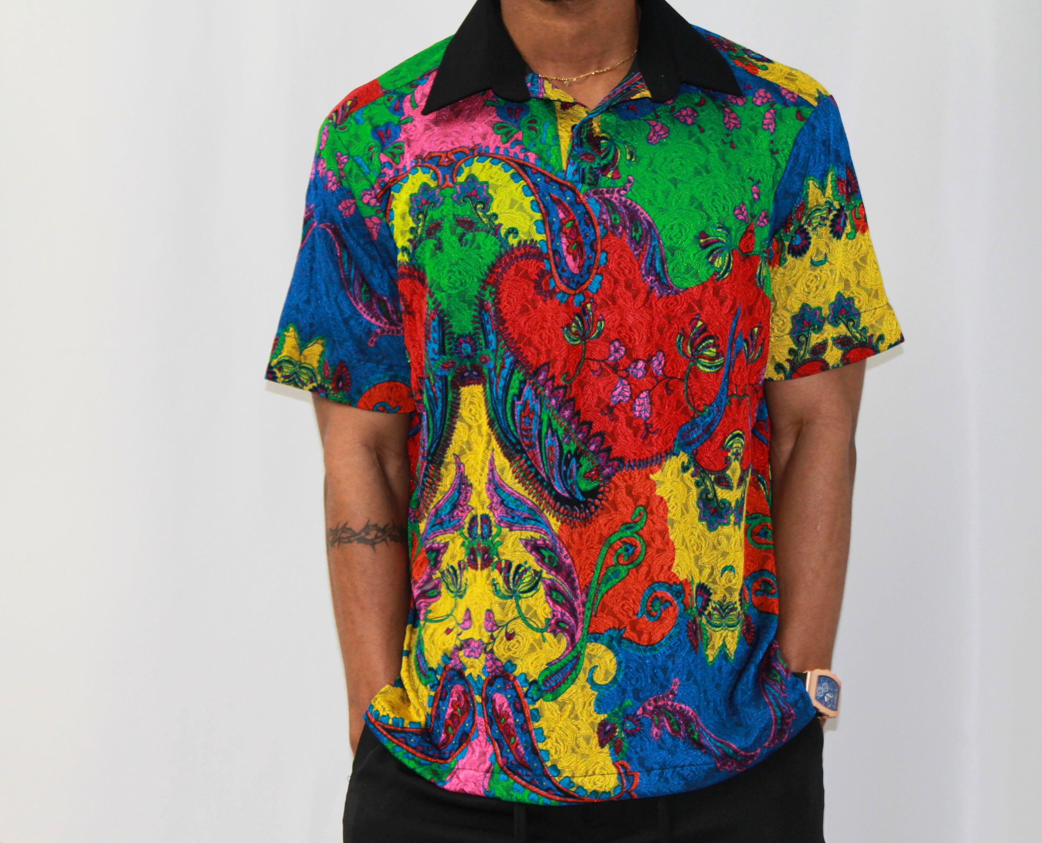 Vivid Spectrum Button-Down Shirt