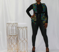Blue and Green Ankara Printed Vest