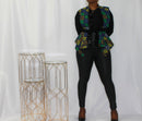 Blue and Green Ankara Printed Vest