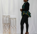 Blue and Green Ankara Printed Vest