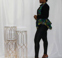 Blue and Green Ankara Printed Vest