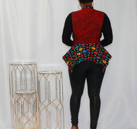 Red Ankara Printed Vest
