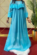 Ruffle Striped Maxi Dress