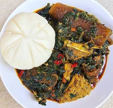 Efo Riro with Pounded Yam